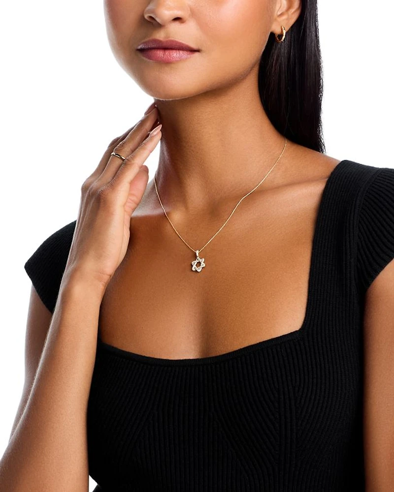 Diamond Star of David Pendant Necklace in 14K Yellow Gold, 0.33 tcw