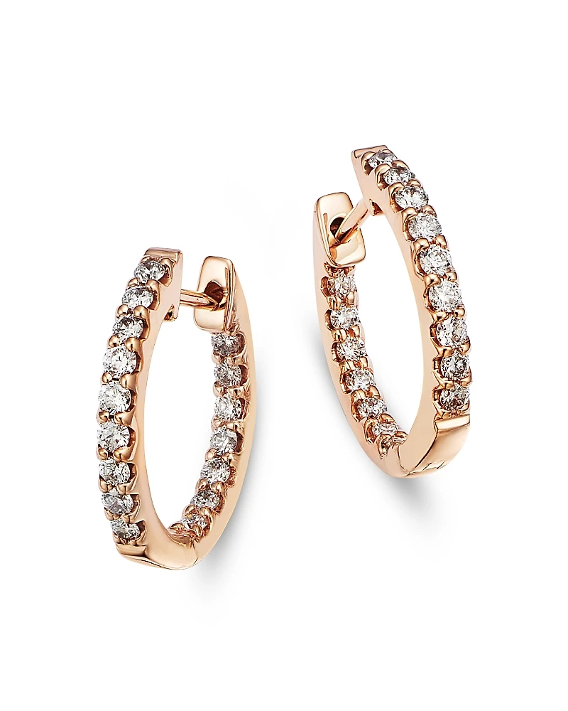 Bloomingdale's Fine Collection Diamond Inside Out Huggie Hoop Earrings