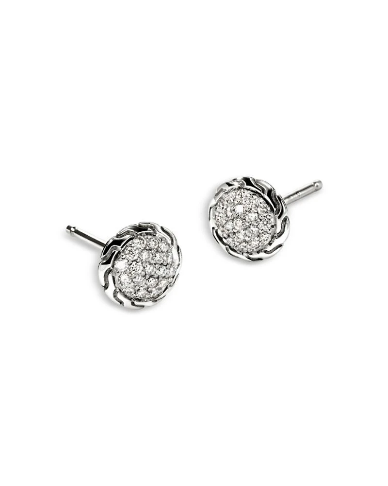 Sterling Silver JH Essentials Diamond Pavé Frame Stud Earrings