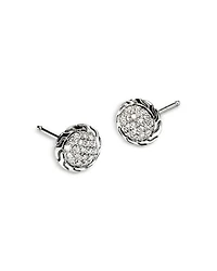 Sterling Silver JH Essentials Diamond Pavé Frame Stud Earrings