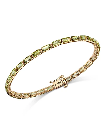 Bloomingdale's Fine Collection Peridot Baguette Statement Bracelet