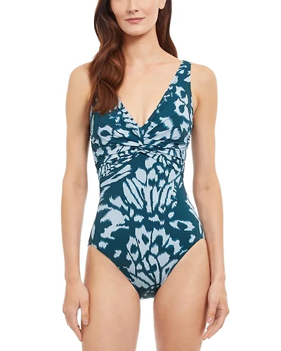 Miss Butterfly Surplice One Piece Swimsuit