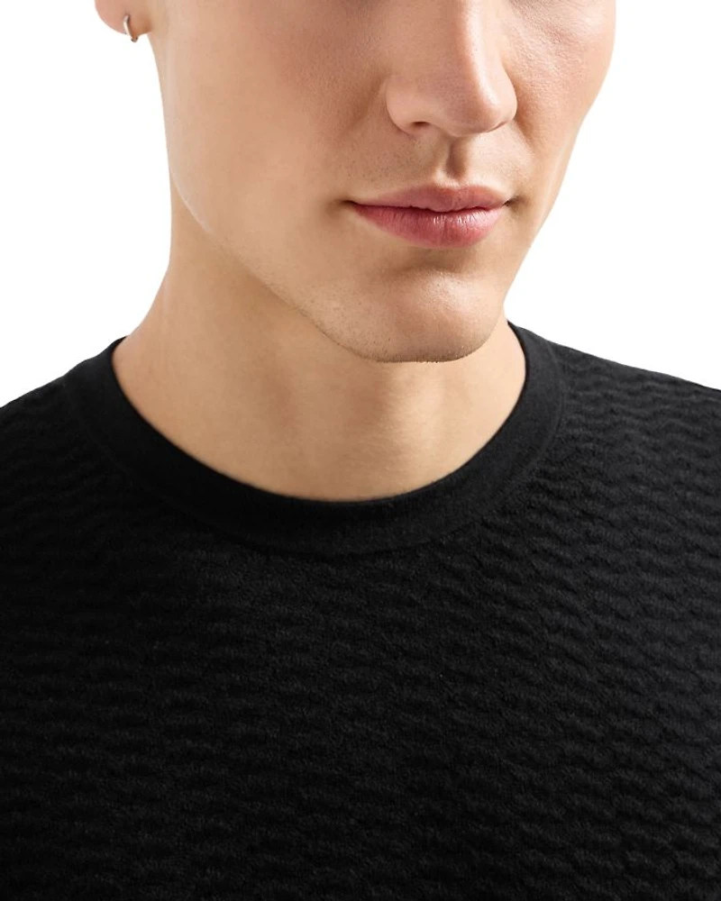 Allover Jacquard Short Sleeve Sweater