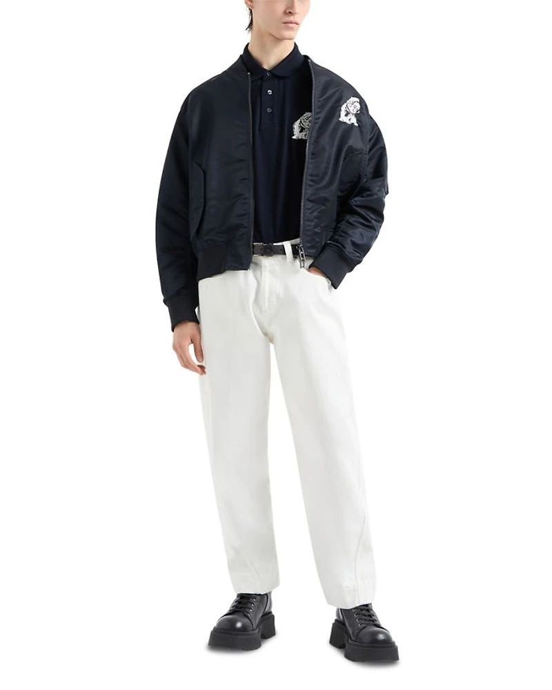 Mercerized Cotton Piquet Bulldog Embroidery Polo