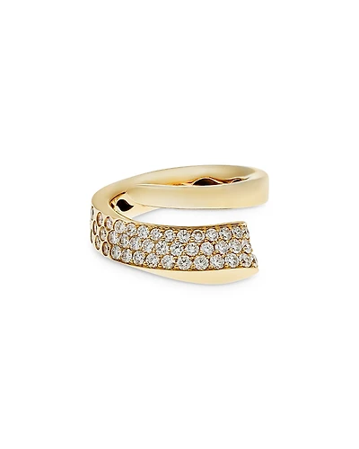 Crivelli 18K Yellow Gold Like Diamond Pave Bypass Ring - Exclusive, Italy Campaign