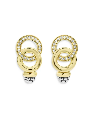 18K Yellow Gold & Sterling Silver Signature Caviar Diamond Statement Earrings