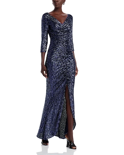 Chiara Boni La Petite Robe Akinari Gathered Sequin Gown - Exclusive