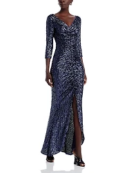 Chiara Boni La Petite Robe Akinari Gathered Sequin Gown - Exclusive