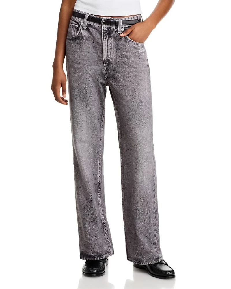 Miramar Shea High Rise Relaxed Cotton Terry Sweatpant Jeans Raven