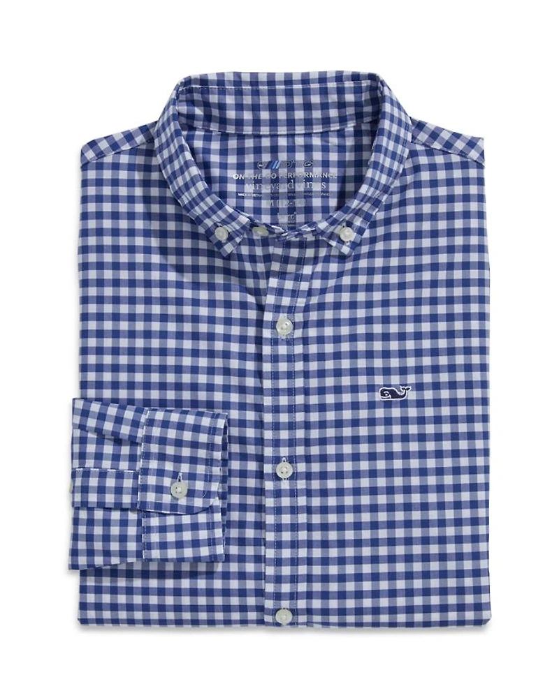 Boys' On-The-Go Brrr° Gingham Button Down Shirt - Little Kid, Big Kid