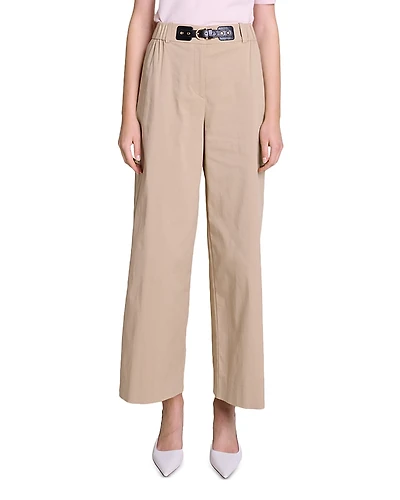 Maje Piuma Wide Leg Gabardine Trousers