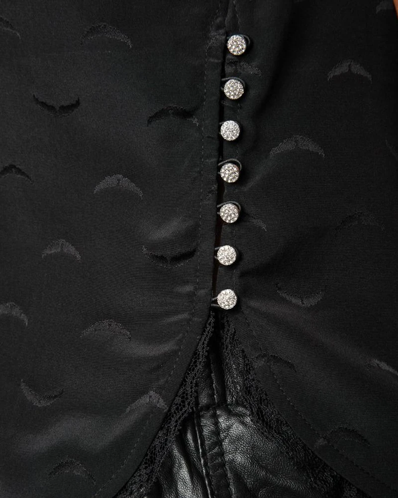 Tiffany Jacquard Wings Silk Blouse