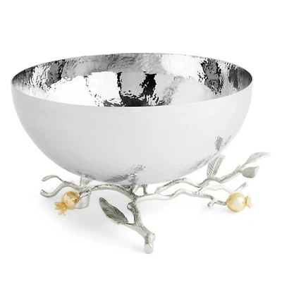 Pomegranate Silver and Gold Serving Bowl