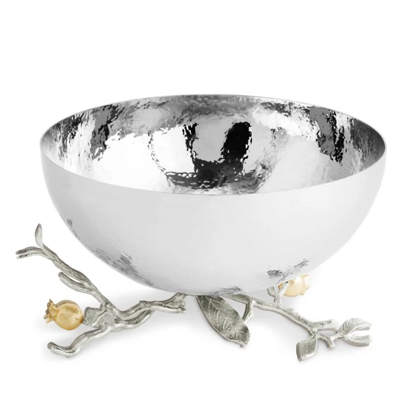Pomegranate Silver and Gold Serving Bowl