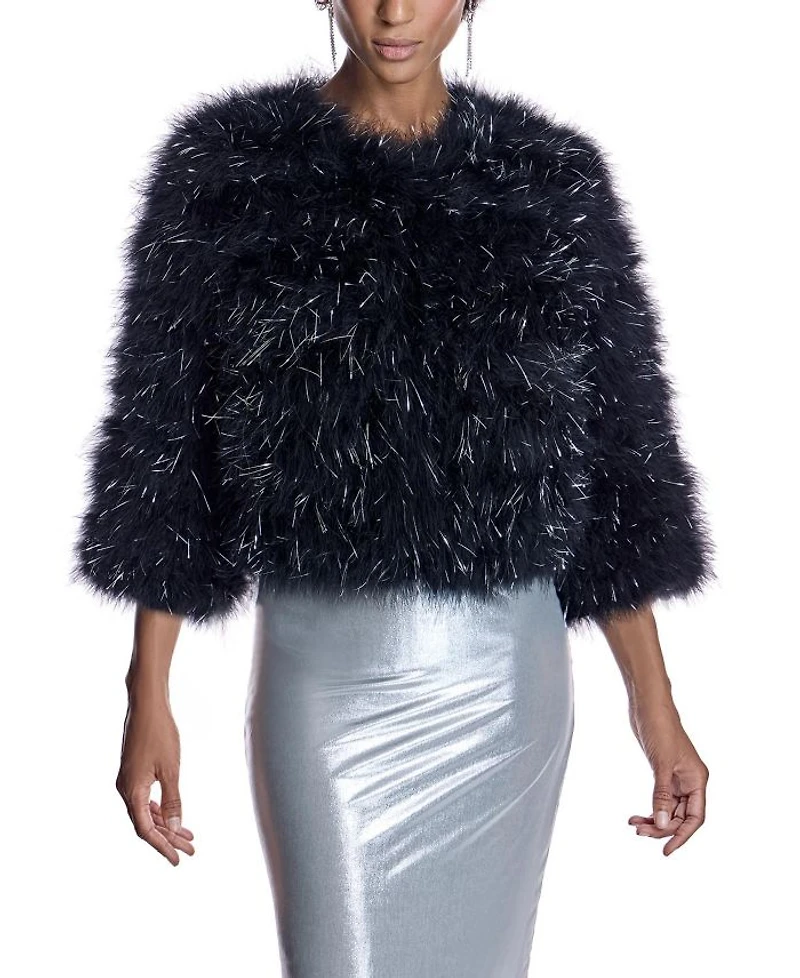 Feather Bolero with Metallic Thread Inserts