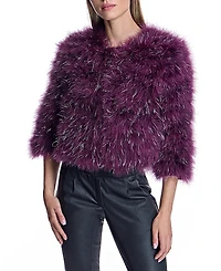 Maximilian Feather Bolero with Metallic Thread Inserts