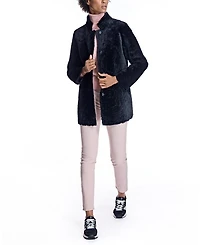 Reversible to Leather Shearling Jacket with Zipper