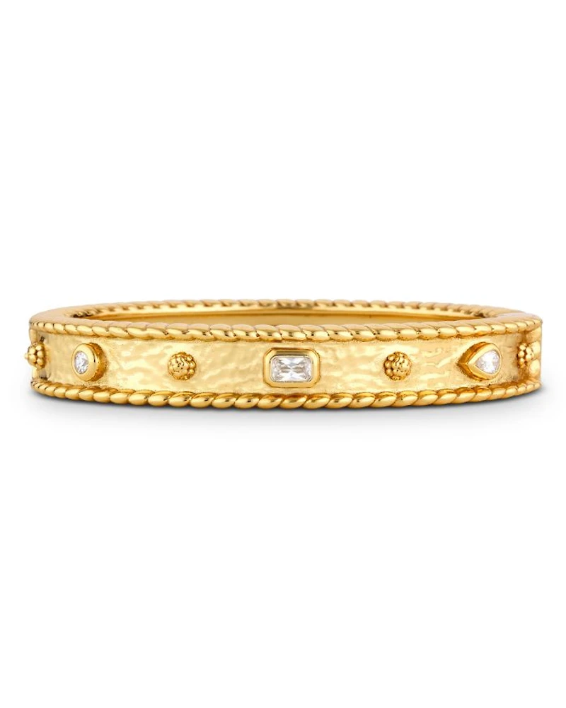 Berry Cubic Zirconia Classic Hinged Bangle Bracelet