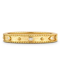 Berry Cubic Zirconia Classic Hinged Bangle Bracelet