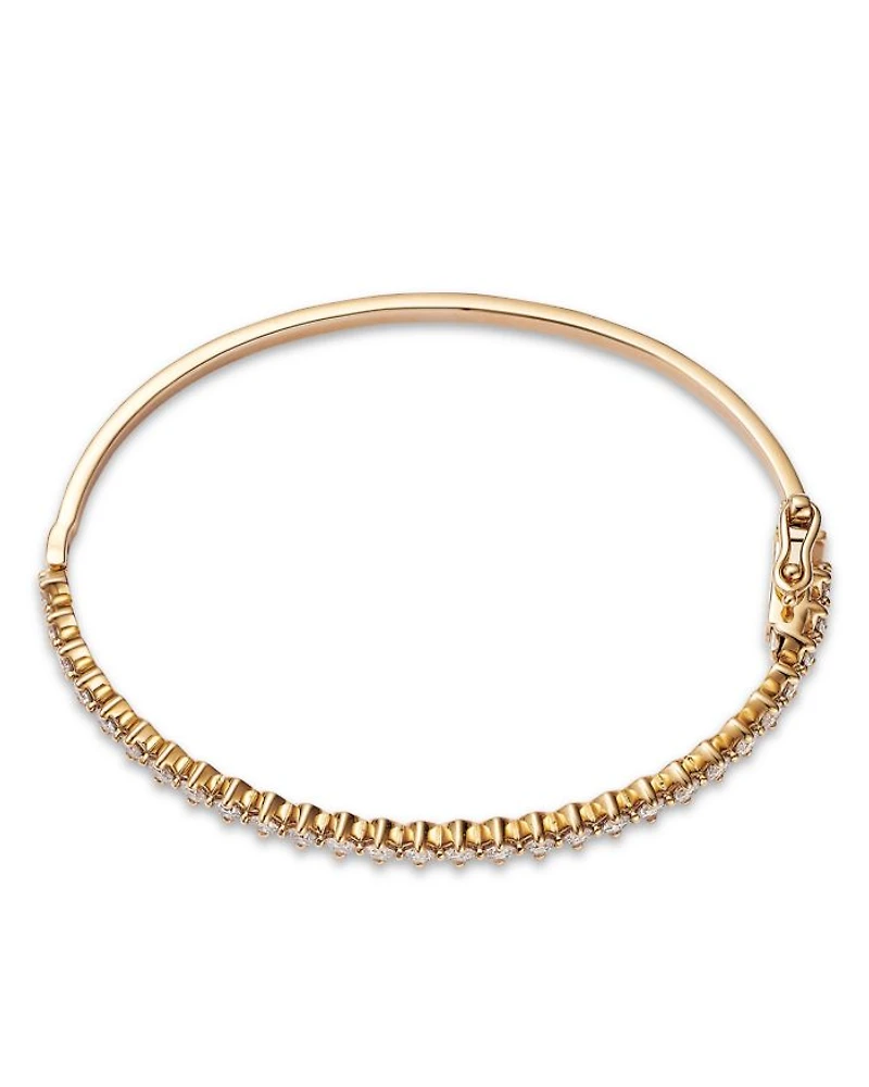14K Yellow Gold Lab Grown Diamond Bangle Bracelet