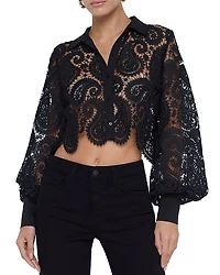 L'Agence Odelia Lace Crop Blouse