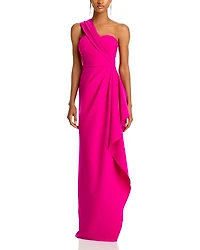 One Shoulder Side Drape Gown