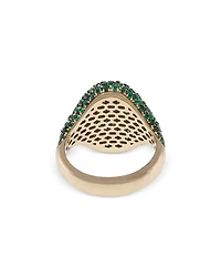 18K Yellow Gold Serpent Emerald Pavé Dome Statement Ring - Exclusive, Italy Campaign