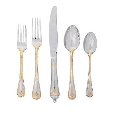 Juliska Berry and Thread 20 Piece Flatware Set, Polished with Gold