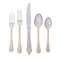 Juliska Berry and Thread 20 Piece Flatware Set, Polished with Gold