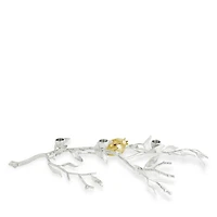 Pomegranate Silver and Gold Tone Low Candleholder