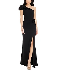Dress the Population Rosette One Shoulder Gown