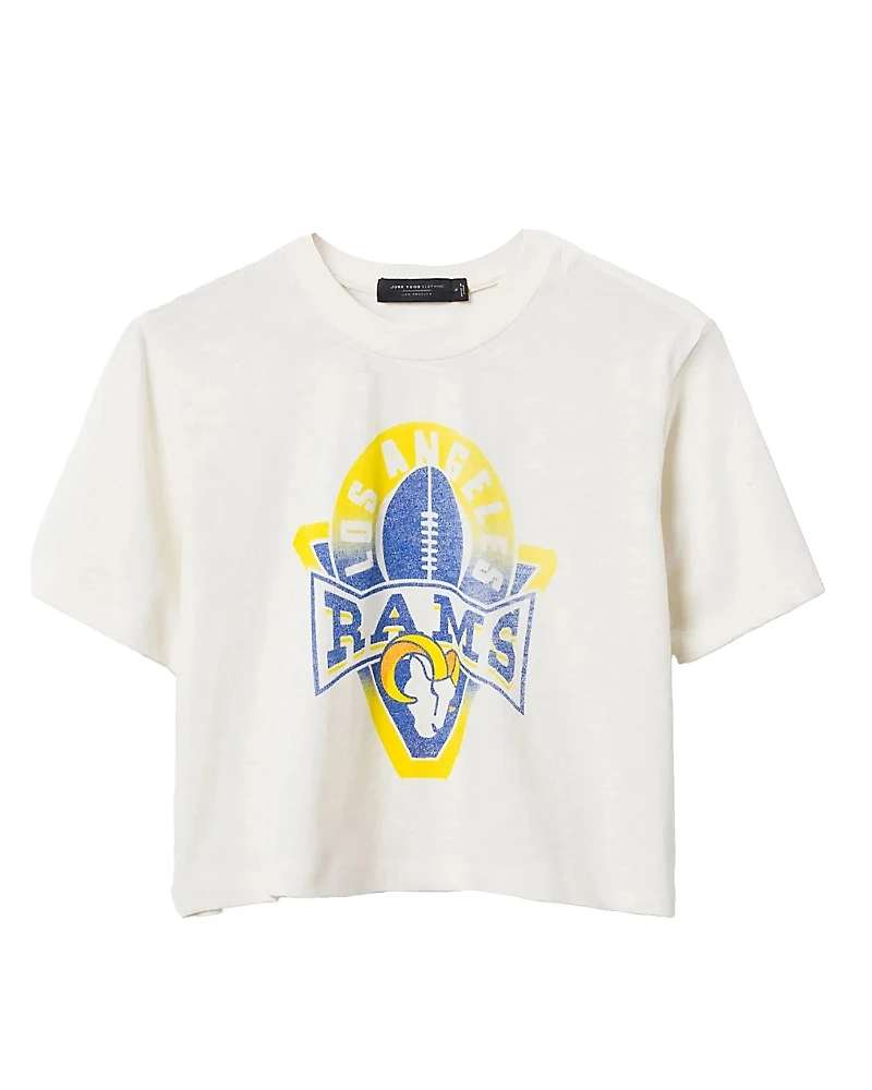 Junk Food Clothing Women's Nfl Los Angeles Rams Mock Neck Crop Tee