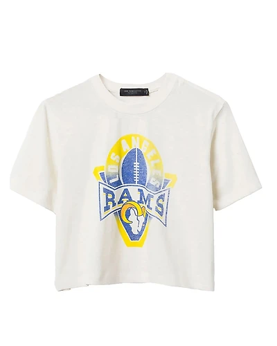 Junk Food Clothing Women's Nfl Los Angeles Rams Mock Neck Crop Tee