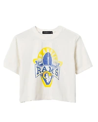 Junk Food Clothing Women's Nfl Los Angeles Rams Mock Neck Crop Tee