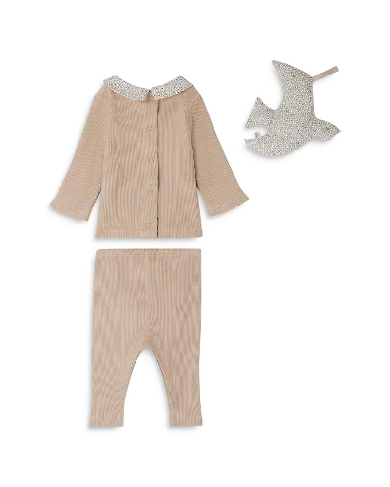 Unisex Birth 3-Piece Ribbed Top & Leggings Set - Baby