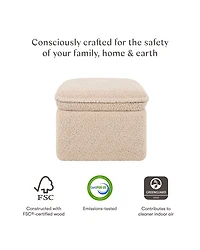 Cali Storage Ottoman in Faux Shearling