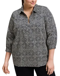 Foxcroft Plus Frankie Popover Top