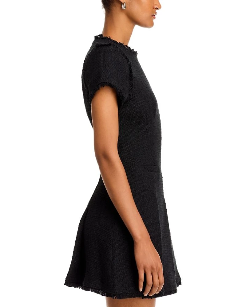 Nova Fringe Trim Bouclé Mini Dress