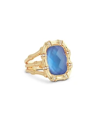 Bamboo Stone Statement Ring 18K Gold Plated