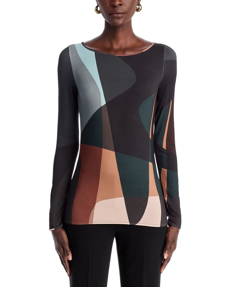 Soft Touch Camo Boat Neck Top