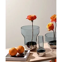 Wide Contour Vase, Steel Blue