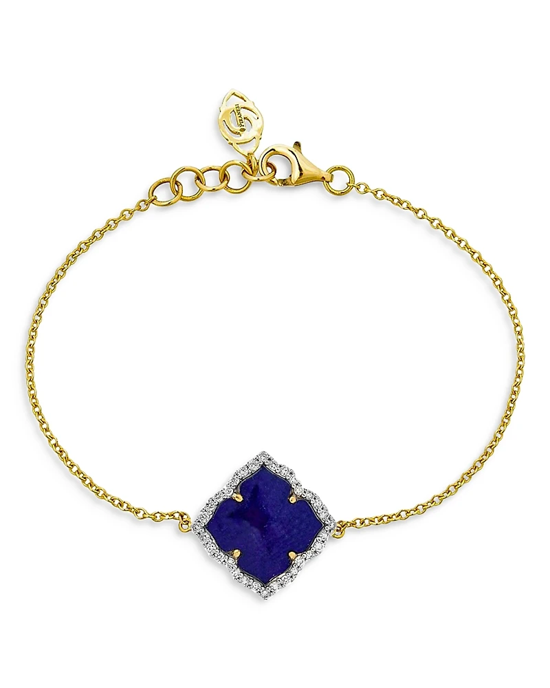 Piranesi 18K Yellow Gold Capri Fiore Bracelet with Lapis Lazuli and Diamonds
