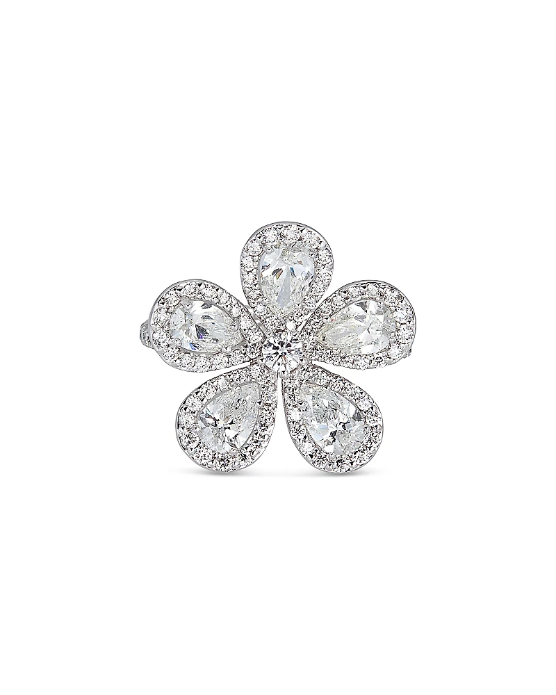 Piranesi 18K White Gold Classic Flower Ring with Diamonds