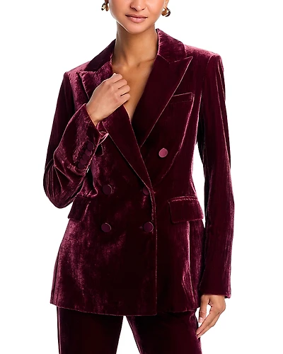 Veronica Beard Ellette Dickey Velvet Double Breasted Jacket