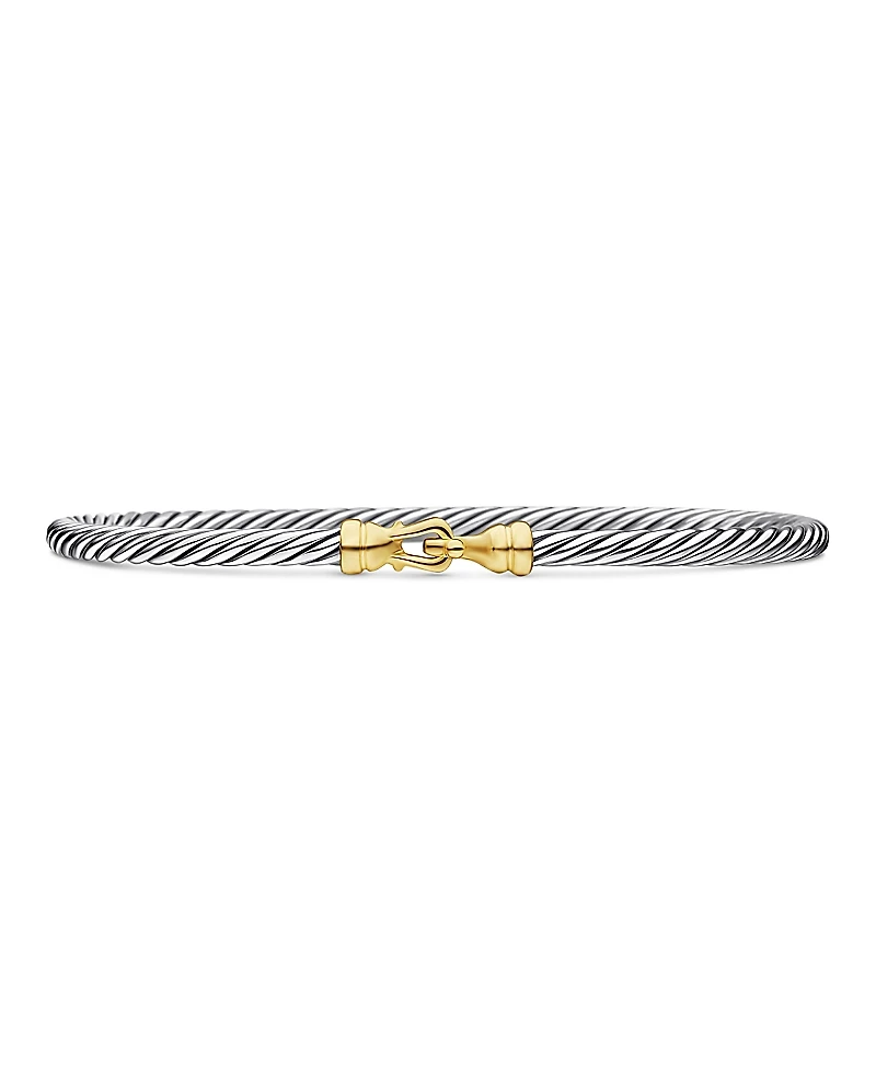 David Yurman Cable Collectibles Buckle Bangle Bracelet with 18K Gold