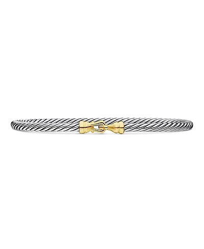 David Yurman Cable Collectibles Buckle Bangle Bracelet with 18K Gold