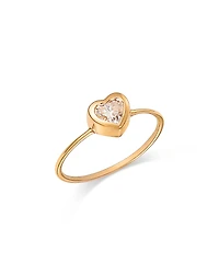 Moon & Meadow 14K Yellow Gold Lab Grown Diamond Heart Bezel Solitaire Ring