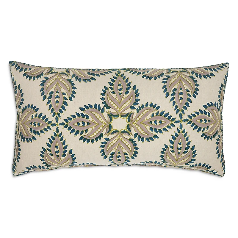 John Robshaw Verdin Peacock Bolster with Pillow Insert