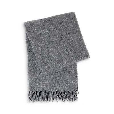 Frette Boucle Silk, Wool, Cashmere Fringed Throw Blanket, 51 x 74 - Exclusive