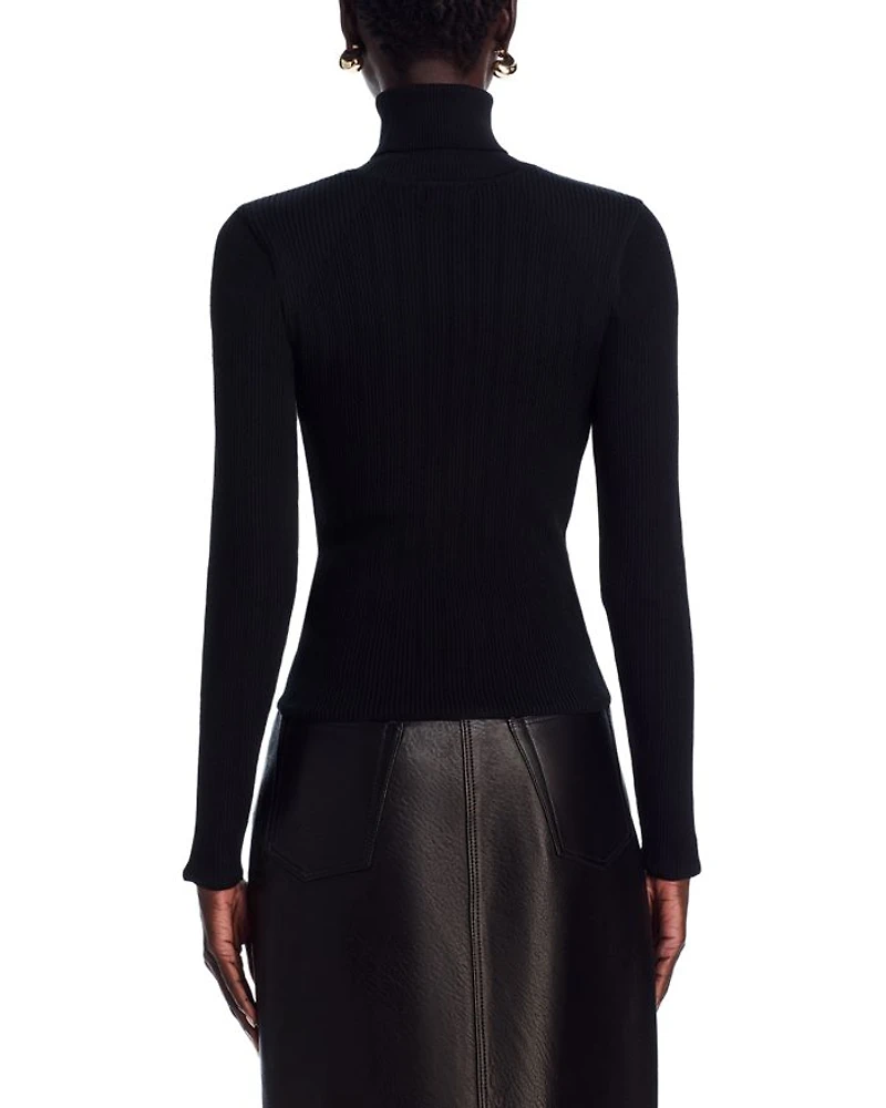 Button Trim Turtleneck Sweater - Exclusive